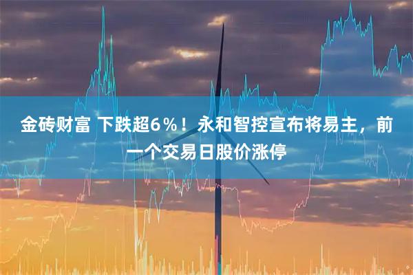 金砖财富 下跌超6％！永和智控宣布将易主，前一个交易日股价涨停
